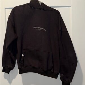 Black sweatshirt Hoodie with Embroidered Logo